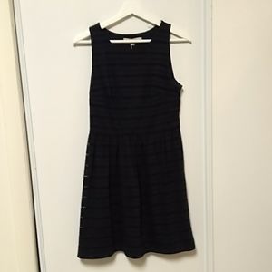 Navy knit eyelet dress